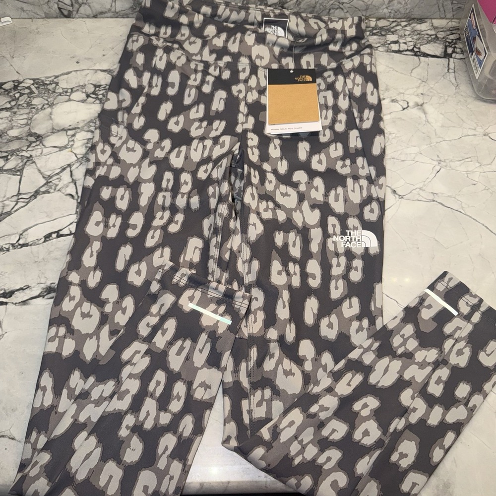 North Face Youth Large (14/16) Girls Mountain Tight Leopard Leggings NEW